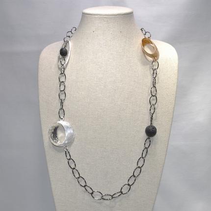 Chain with Stones and Textured Metal