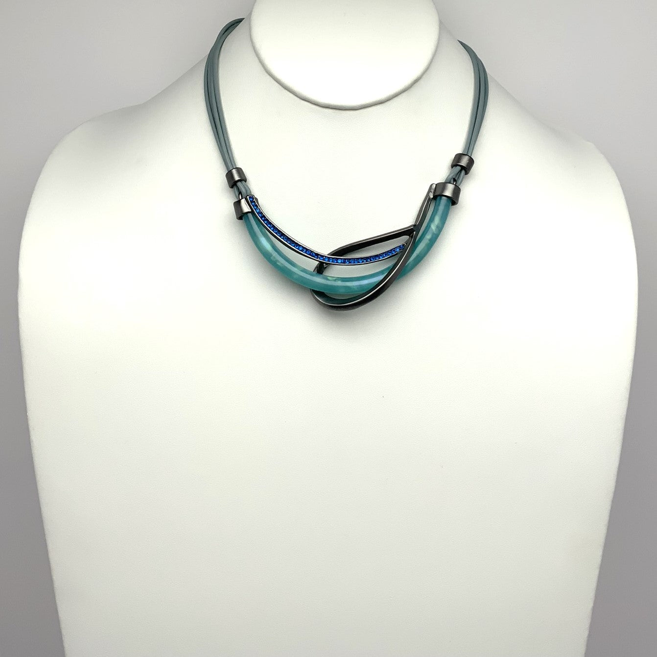 Lucite and Crystal Necklace