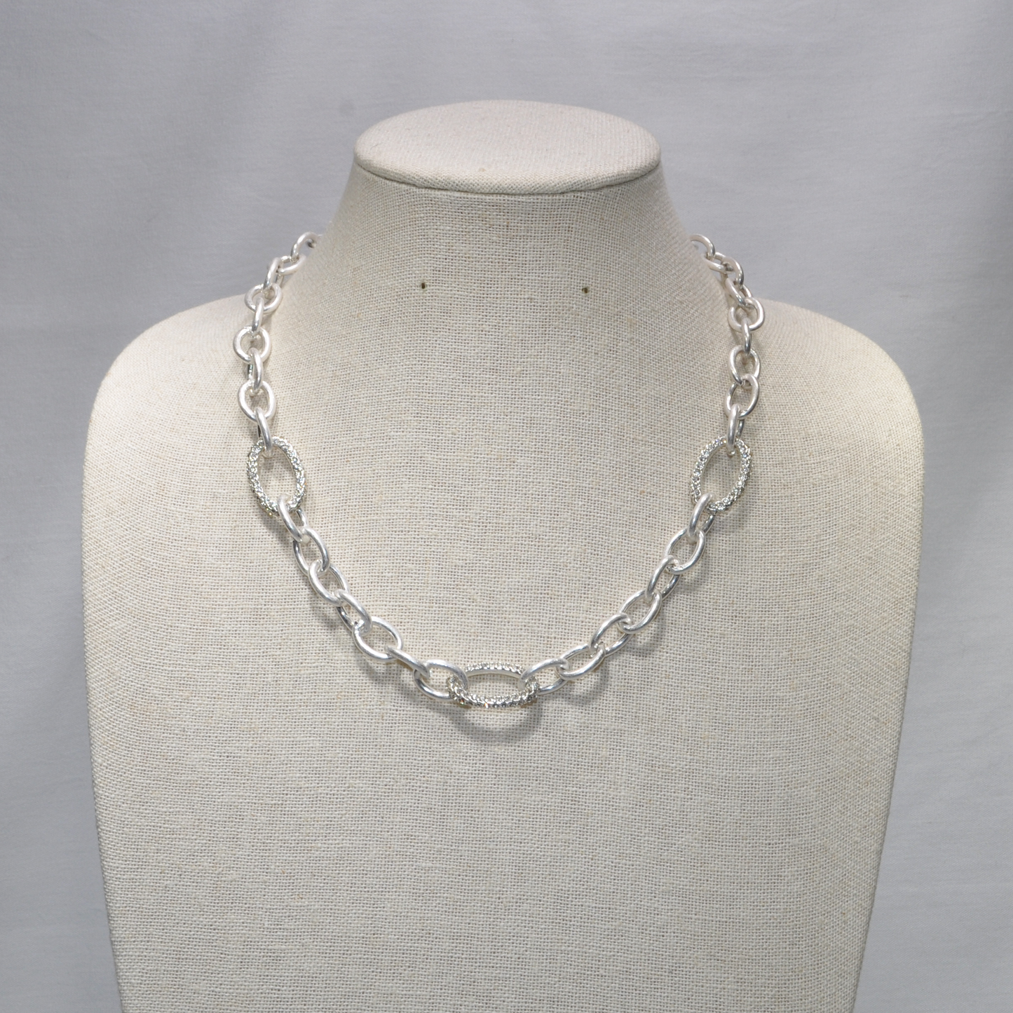 Metal Chain Link with Rhinestone Ovals