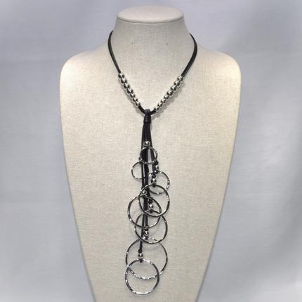 Long Necklace with Metal Rings