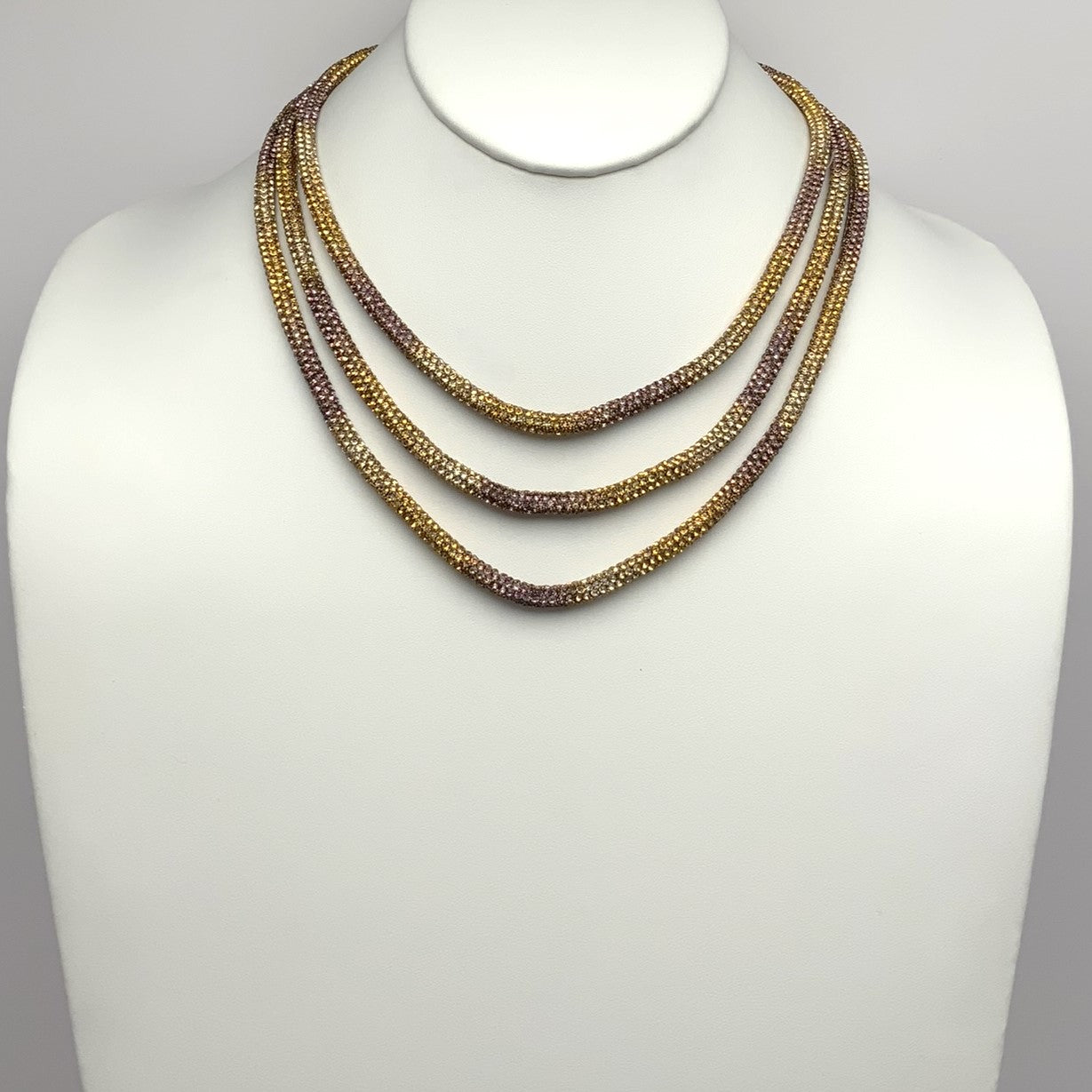 Three Layer Rhinestone Necklace