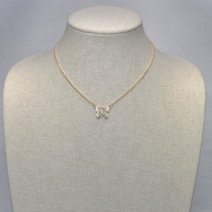 Small Chain with Crystal Butterfly