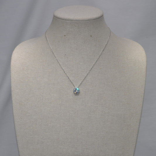 Short Designer Look CZ Solitaire Necklace