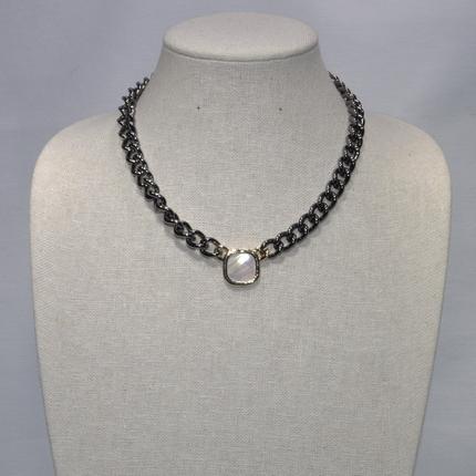 Chain with Square Mother Pearl Necklace