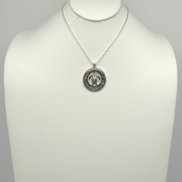 Circle Shell with Turtle Necklace