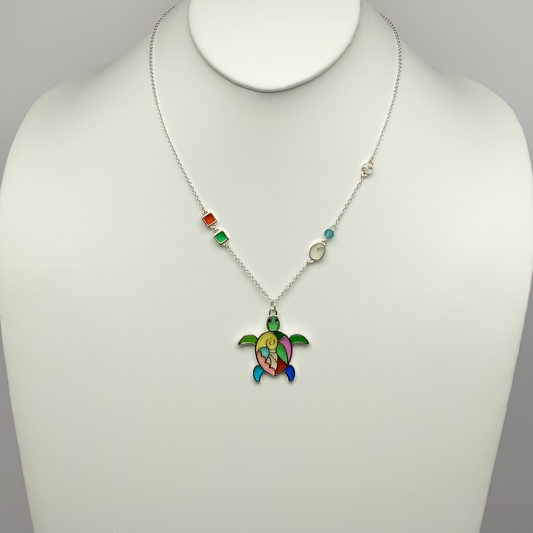 Glass Like Turtle Necklace