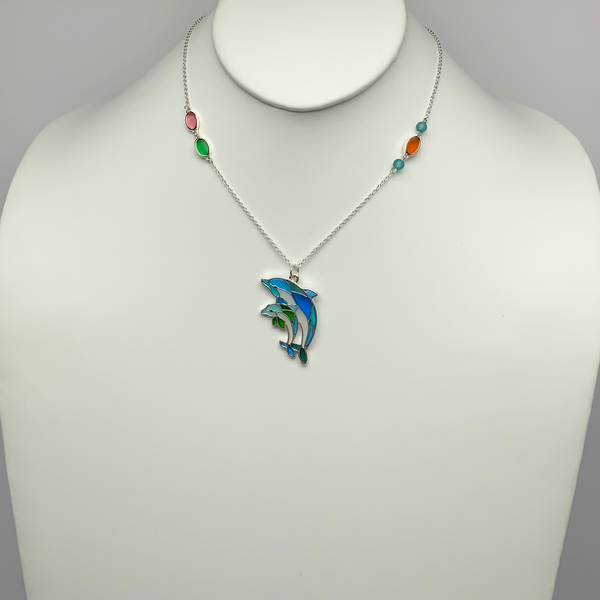 Glass Like Dolphin Necklace
