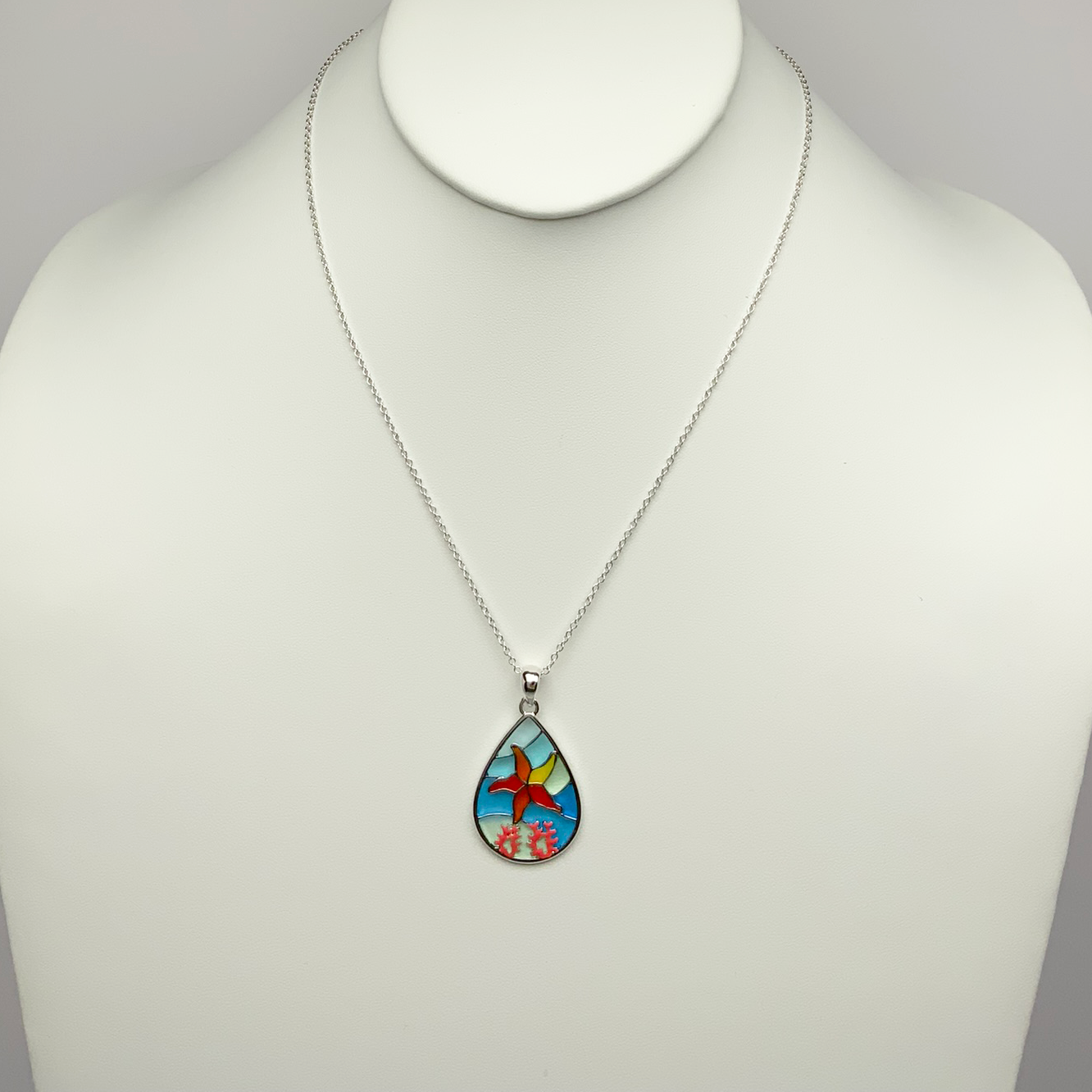 Starfish Teardrop Necklace