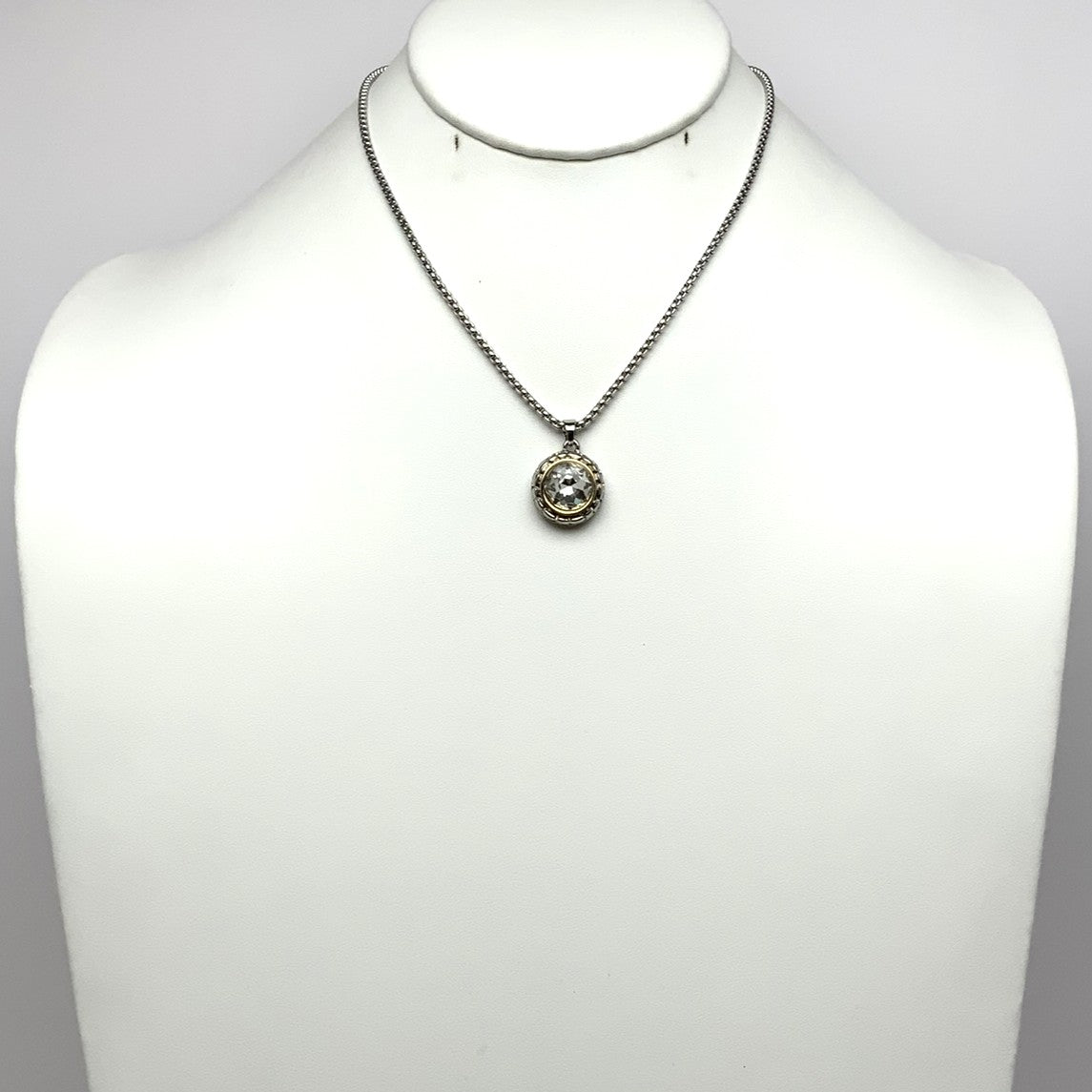 Short Designer Look Necklace with CZ Pendant
