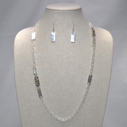 Rectangle Chain Necklace Set