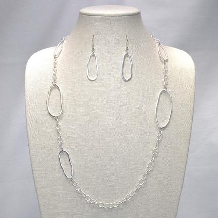 Chain with Oval Links Necklace Set