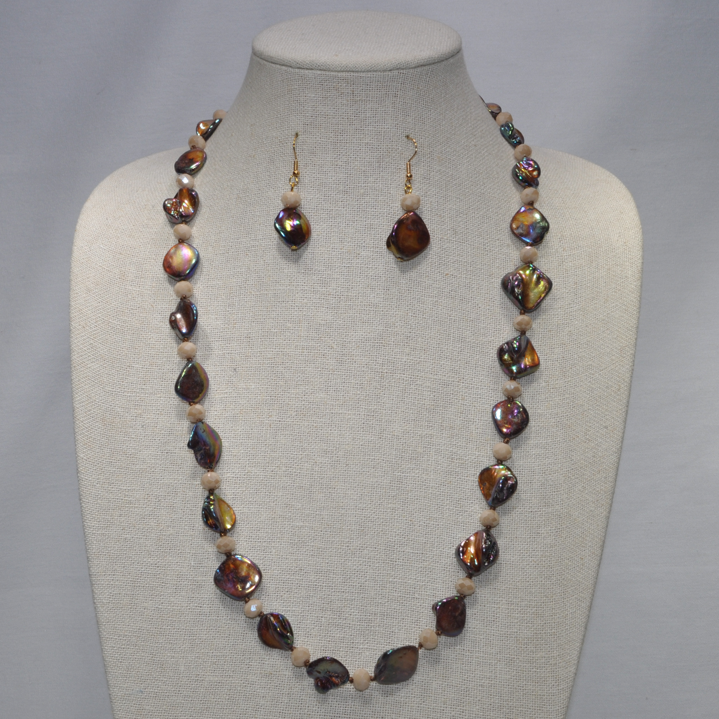 Long Single Strand Shell Nugget Necklace Set
