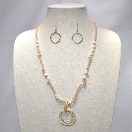 Rhinestones and Hoops Necklace Set