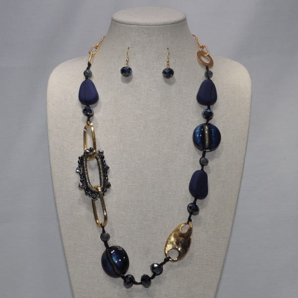 Long Chain Link with Chunky Rubber Coated and Ceramic and Metal Spacers