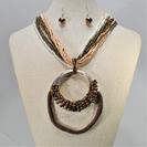 Crystal and Seed Bead Circle Necklace