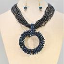 Seed Beads and Crystal Wrapped Circle Necklace Set