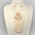 Rope with Flower and Seed Bead Tassel