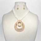 Seed Bead and Crystal Circle Necklace Set