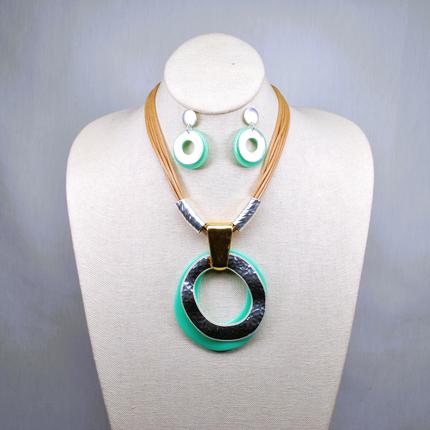 Lucite Drop Necklace Set