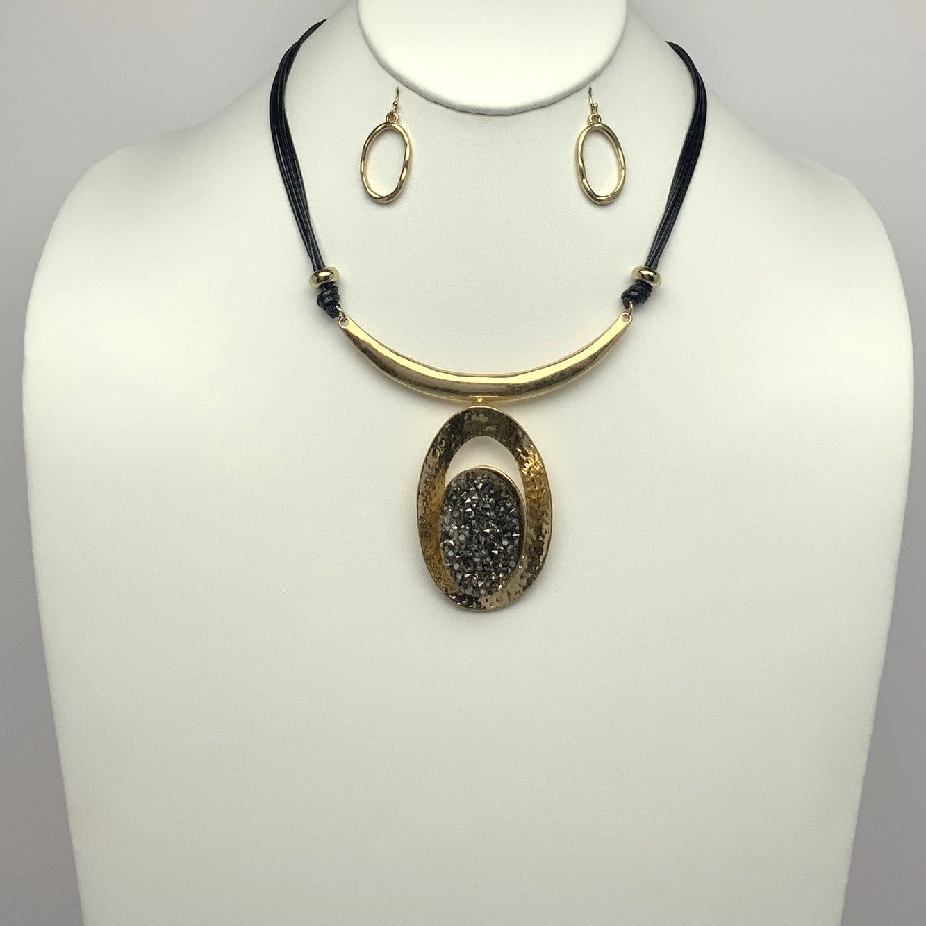 Rhinestone Drop Necklace set