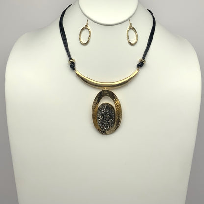 Rhinestone Drop Necklace set