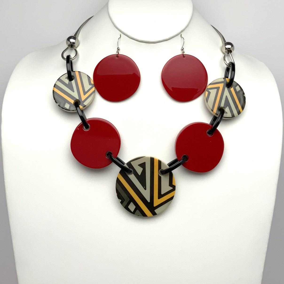 Lucite Link Necklace Set