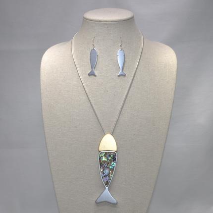 Thin Fish Necklace Set