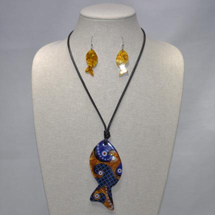 Wide Fish Necklace Set