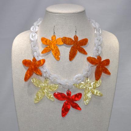 Lucite Chain and Flowers