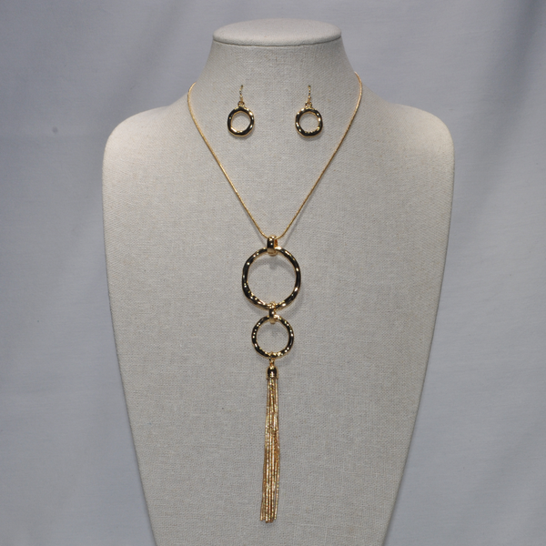 Long Snake Chain with Double Circle and Tassel