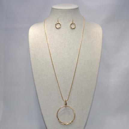 Snake Chain with Hoop Drop Necklace Set