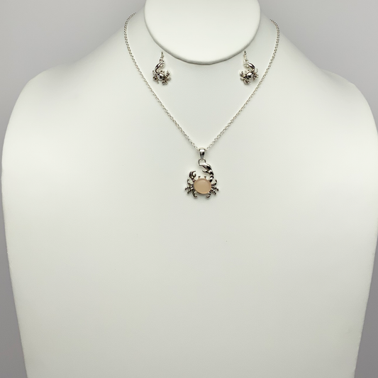 Crab Drop Necklace Set