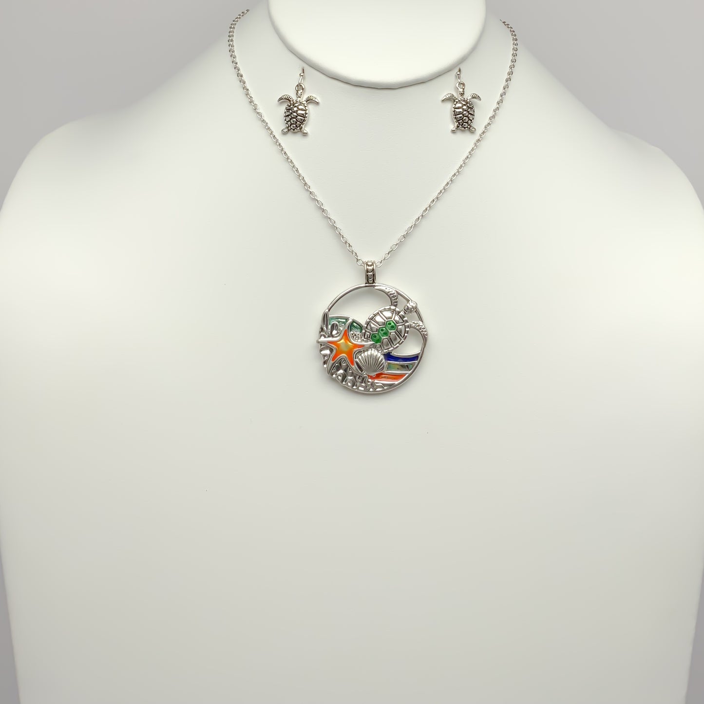 Starfish and Turtle Necklace Set