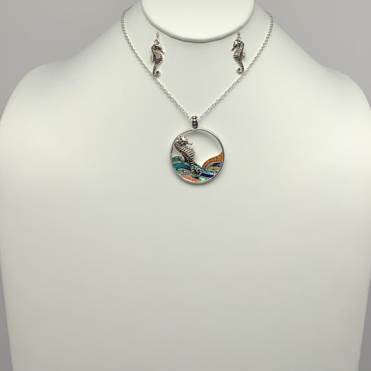 Seahorse Drop Necklace Set