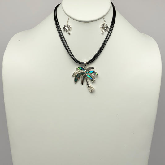 Palm Tree Mother Pearl Necklace Set