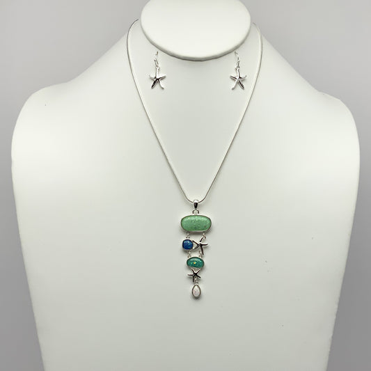 Starfish and Stones Necklace Set