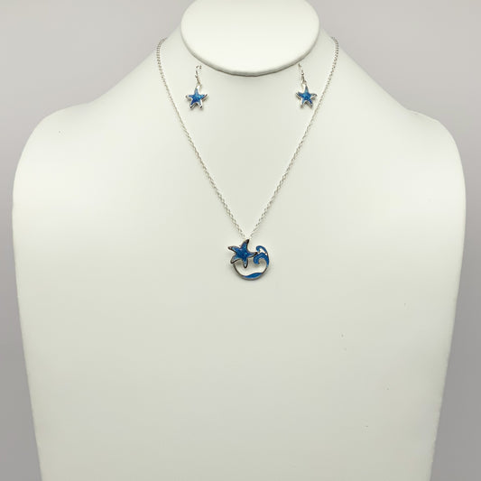 Starfish and Waves Necklace Set