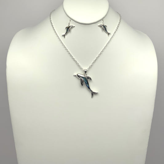 Dolphin Drop Necklace Set