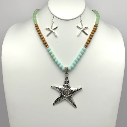 Starfish Drop Necklace Set