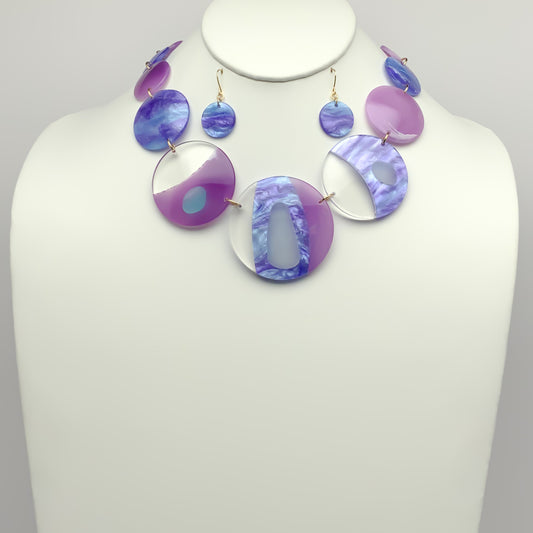 Lucite Link Necklace Set