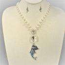 Pearl Mermaid Drop Necklace Set