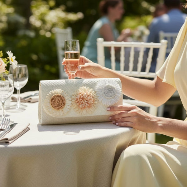 Twine Three Flower Clutch Bag