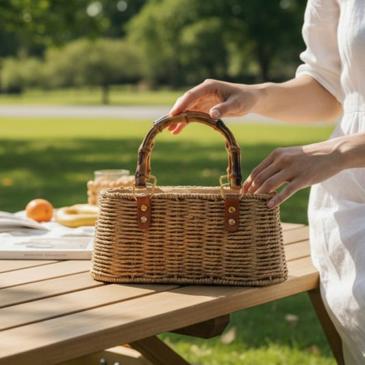 Small Boat Wicker Handbag