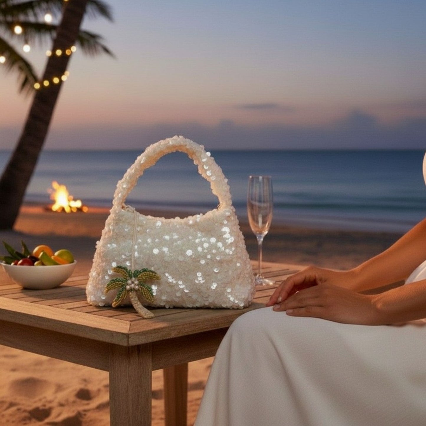 Sequins Palm Tree Handbag