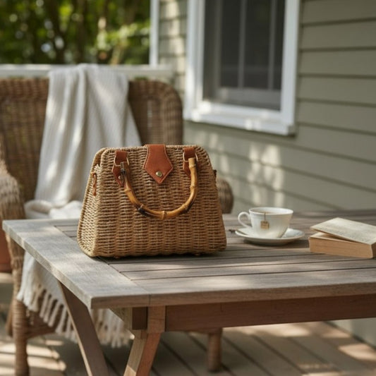 Chic Woven Wicker Purse