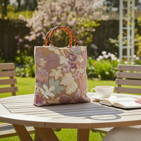 Botanical Sequins Tote Handbag