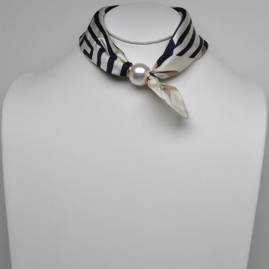 Squares Line Dot Magnetic Pearl Scarf