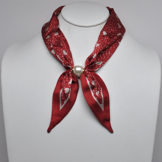 Heart and Polka Dot Print Neckerchief