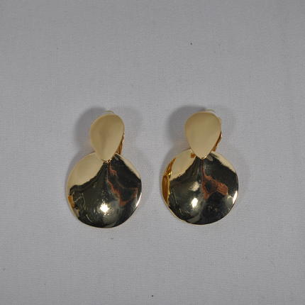 Round Geometric Clip Earring