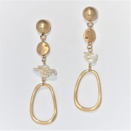 Metal Pearl Earri